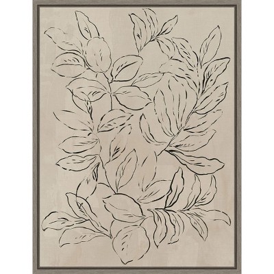 Amanti Art Outlined Leaves II by Asia Jensen Canvas Wall Art Print Framed 23 x 30-in.