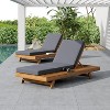 Christopher Knight Home Dawn Patio Rustic Acacia Wood Adjustable Chaise Lounge with Water-Resistant Cushions (Set of 2) - 2 of 4