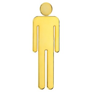Unique Bargains Self-Adhesive Decor Office Business Men Restroom Sign - 1 of 4