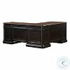 Fulton Wood L Desk and Return Brown - Martin Furniture: Satin Nickel Hardware, Espresso Finish, Crown Molding - 2 of 3