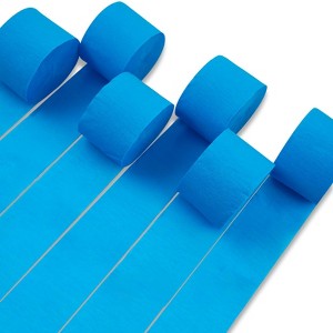 PartyWoo Crepe Paper Streamers Blue Sky Light 6 Rolls 492 ft 1.8 Inch x 82 Ft Rolls - 1 of 4