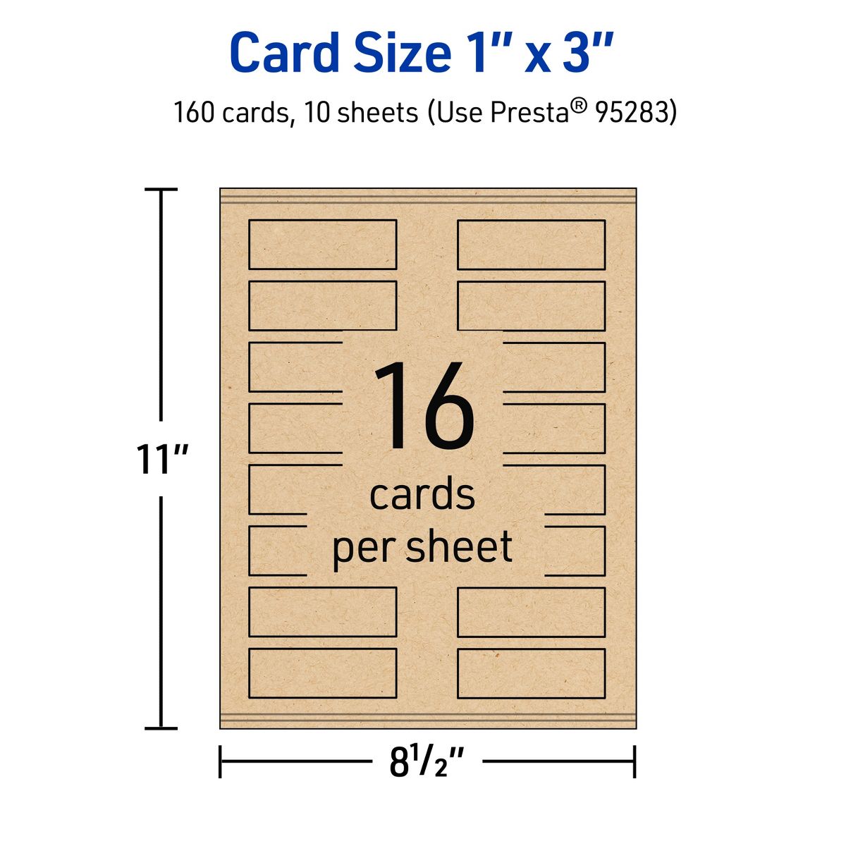 1" x 3" Rectangle, Kraft Brown Business Cards - thumbnail 5