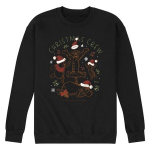 Men's - Winnie the Pooh - Tigger, Pooh, Eeyore, & Piglet Christmas Crew Graphic Fleece Sweatshirt - 1 of 4