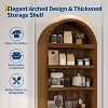 71" Tall Farmhouse Arched Bookshelf with 6 Tiers, Drawer, and Storage Cabinet, Modern Open Display Bookcase for Living Room, Office, or Kitchen - 4 of 4