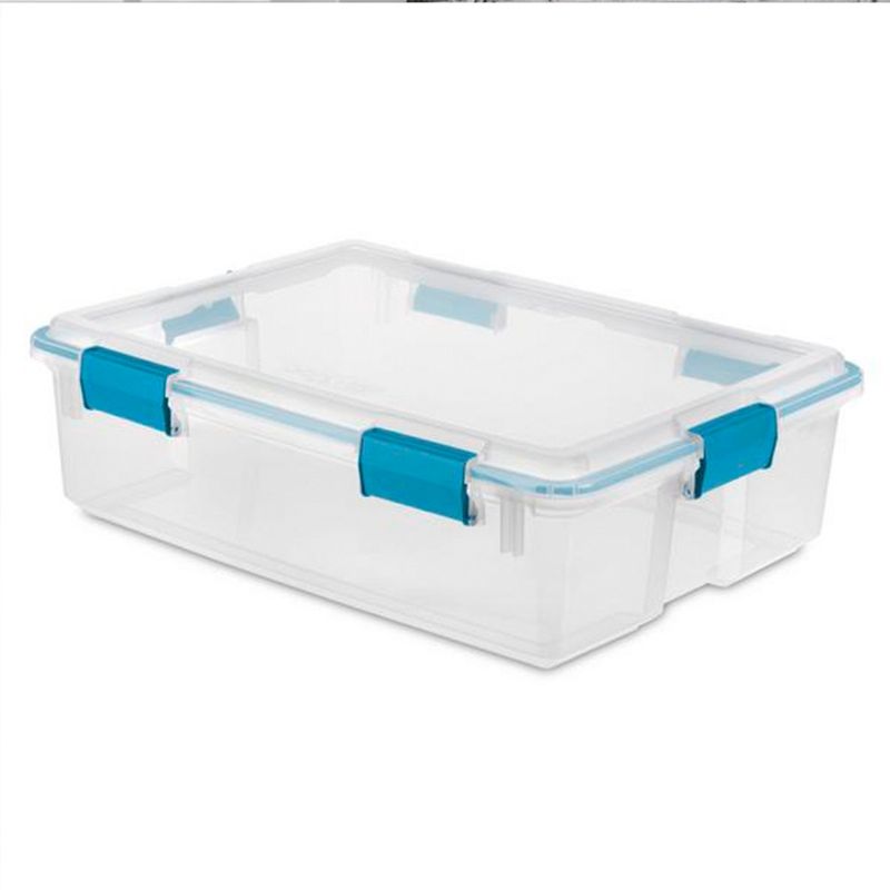 Sterilite Multipurpose Plastic Under-Bed Storage Tote Bins with Secure Gasket Latching Lids for Home Organization, 3 of 8