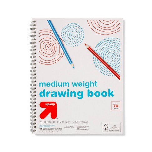 8 5 X 11 Medium Weight Spiral Drawing Book 70 Pages White Up Up Target