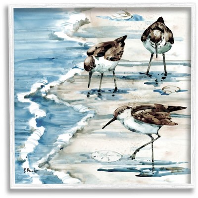 Stupell Industries Rockhampton Sandpipers Beach Grazing Framed Giclee Art