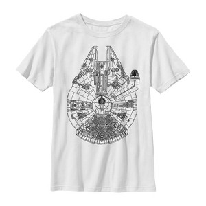 Boy's Star Wars Millennium Falcon Outline T-Shirt - 1 of 4