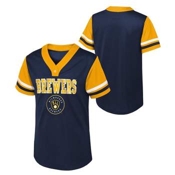 MLB Productions Youth Milwaukee Brewers Yellow Cotton Short Sleeve Tee