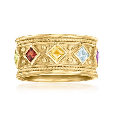 Ross-Simons 0.59 ct. t.w. Multi-Gemstone Ring in 18kt Gold Over Sterling