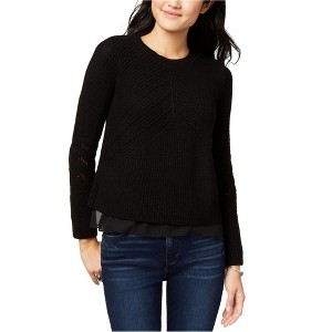 Lucky Brand Womens Nico Chiffon-Hem Knit Sweater - 1 of 1