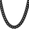 Steeltime Men's stainless steel and simulated black diamonds cuban link chain necklace. Color Options: Silver, Gold, Black. Size Option: 24", 30" - 2 of 4