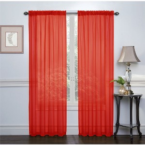 Kate Aurora 2 Piece Halloween Themed Rod Pocket Sheer Voile Window Curtain Panels - 1 of 1