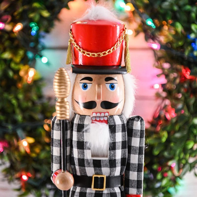 Ornativity Christmas Wooden Checkered Soldier Nutcracker - 15 in, 5 of 8