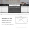 Gulches 33"x19"x9" Undermount Single Bowl Kitchen Sink, 16 Gauge 304 Stainless Steel, Includes Drain Assembly - 3 of 4