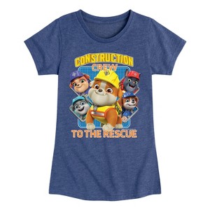 Girls' - Paw Patrol - Rubble & Crew Fitted Short Sleeve Graphic T-Shirt - 1 of 4
