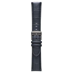 Pininfarina 22mm Croco Pattern Italian Leather Watch Strap – Dark Grey Croco Pattern with Light Grey Buckle - 1 of 1