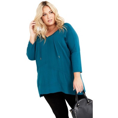 Avenue Women's Plus Size Sheila Mix Media Top