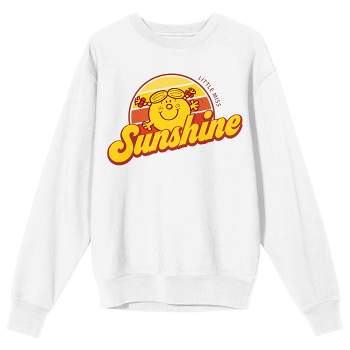 Mr. Men And Little Miss Classic Little Miss Sunshine Crew Neck Long Sleeve White Adult Sweatshirt