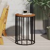 Vynxaria Patio End Tables - 15-Inch Natural Cylindrical Side Table with Rustic Charm - 3 of 4