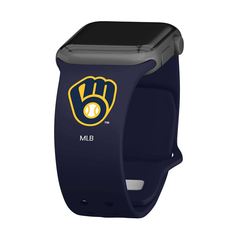 MLB Milwaukee Brewers Apple Watch Compatible Silicone Band - Blue
, 1 of 4