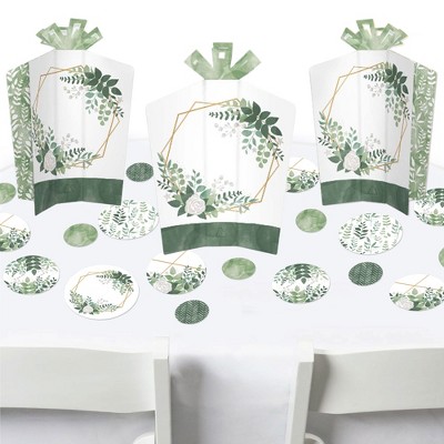 Big Dot of Happiness Boho Botanical - Greenery Party Decor and Confetti - Terrific Table Centerpiece Kit - Set of 30