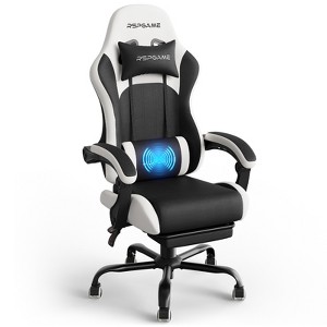RSPGAME Basic Ergonomic Gaming Chair for Adults, PU Leather Office Chairs with Vibration Lumbar Support and Retractable Footrest, Home Computer Chairs - 1 of 4