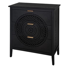 NicBex 3 Drawers Dresser for Bedroom with Hollow-Carved,Chest of Drawers with Metal Handles Design,Storage Dressers for Bedroom - 1 of 4