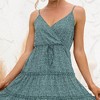 Anna-Kaci Women's Sleeveless V-Neck Mini Dress with Adjustable Spaghetti Straps and Tiered Ruffle Hem - 3 of 4
