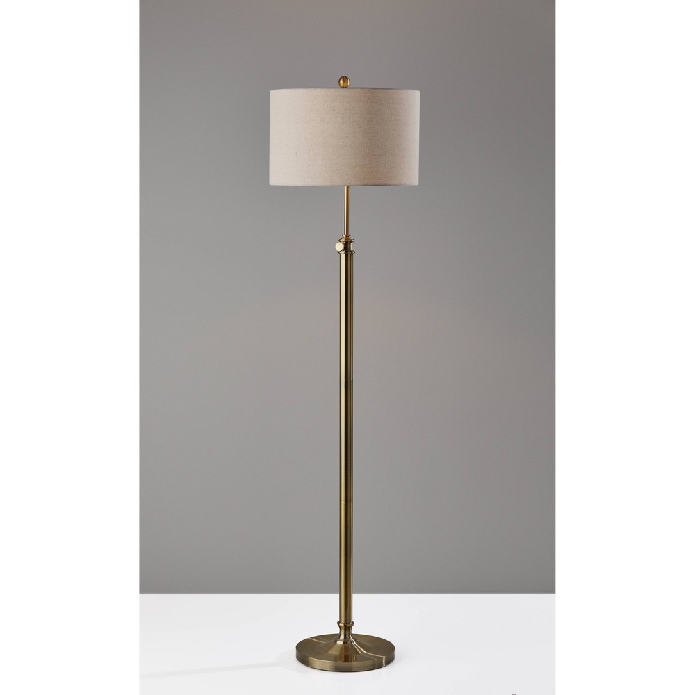 Photos - Floodlight / Street Light Adesso Barton Floor Lamp Antique Brass  