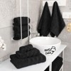 BRINJOY Luxury 6-Piece Towel Set, 2 Bath Towels, 2 Hand Towels, 2 Washcloths, 600 GSM 100% Cotton Hammam Towels, Black Towel Set - 2 of 4
