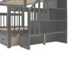 NicBex Twin over Full Bunk Bed Convertible Pine Bed Frame with 3 Drawers, Storage Stairs and Full Length Guardrail, No Box Spring Required - 4 of 4