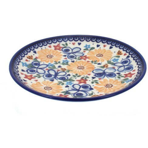 Blue Rose Polish Pottery Butterfly Dessert Plate : Target