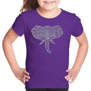 LA Pop Art Girl's Word Art T-shirt - Tusks - 1 of 4
