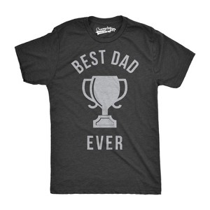 Mens Best Dad Ever Trophy Funny T shirts for Dad Hilarious Novelty Fathers Day T shirt - Crazy Dog Men's T Shirt - 1 of 4