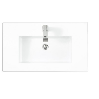 James Martin Signature Vanities & 31.5" Single Sink Top, Glossy White