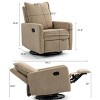 Modern Velvet Reclining Accent Chair with Manual Button Control and Leg Rest, 360° Swivel 1-Seat Sofa for Living Room or Bedroom–The Pop Home - 4 of 4