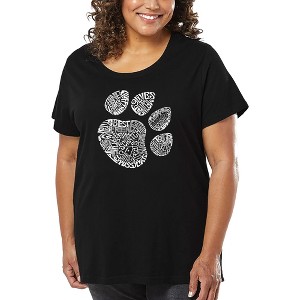 LA Pop Art Women's Word Art T-shirt - Cat Paw - 1 of 4
