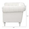 GustoWave Classic Chesterfield Sofa Chair, Tufted Arm Chair with Solid Wood Legs Thick Cushion, Pet-Friendly Couch Chair, White - 3 of 4