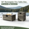 32" Propane Gas Fire Pit Table with Propane Tank Cover, 50000 BTU Rectangular Steel Outdoor Fire Pit Table with Wicker Base for Patio, Garden, 2 pcs - 2 of 4