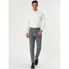 Lars Amadeus Men's Plaid Printed Slim Fit Flat Front Business Dress Pants - 3 of 4