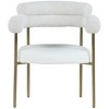 Meridian Furniture,Blake Cognac Vegan Leather /  Boucle Fabric Dining Chair, Set of 2 - 3 of 4