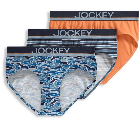Jockey Men's Casual Cotton Stretch Brief - 3 Pack S Blue  Current/Bonfire/Chambray Stripe