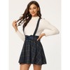 Allegra K Women's Gothic Plaid High Waist Detachable Suspender Skirts - 2 of 4
