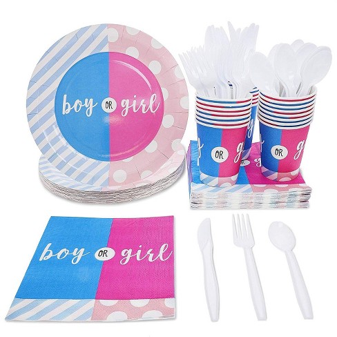 Gender Reveal Party Supplies Serves 24 Boy Or Girl Baby Shower Decorations Includes Paper Plates Napkin Cups Cutlery Target