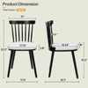 Bekrvio Windsor Dining Chair-Farmhouse Solid Wood Spindle Back Side Chair Mid-Century Modern Black Armless Kitchen Chair for Dining Room Restaurant - 2 of 4