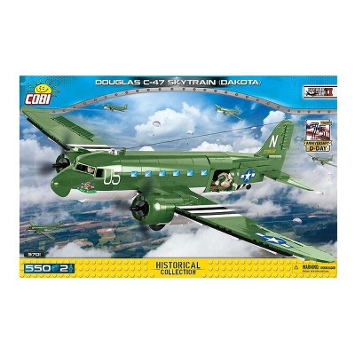 COBI 5701 Historical Collection World War II Douglas C-47 Skytrain (Dakota) Plane Plastic Model Toy Building Block Kit with 550 Pieces for Children