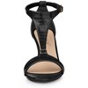 Allegra K Women's T-Strap Buckle Closure Embossed Kitten Heel Sandals - 3 of 4