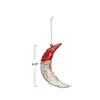 Storied Home Hand-Painted Mercury Glass Santa Moon Ornament with Glitter, Red and Silver Finish - 2 of 2