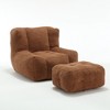 Lyngins Velvet Bean Bag Chairs for kids and Adults,Fluffy Lazy Chairs with Memory Foam and Ottoman for Living Room - 4 of 4